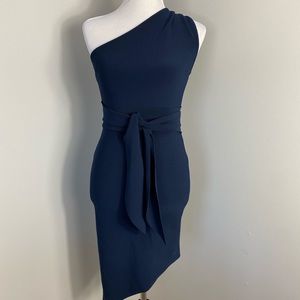 NWOT Bec + Bridge one shoulder asymmetrical dress